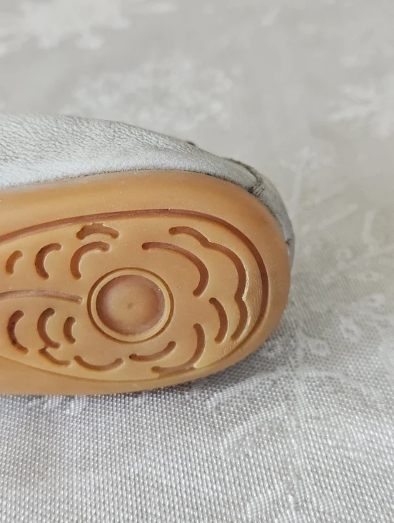 MJUS leather Ballerina Flats  Slip Ons Weathered Grey Elastic On Straps Sz 38 - Picture 14 of 16